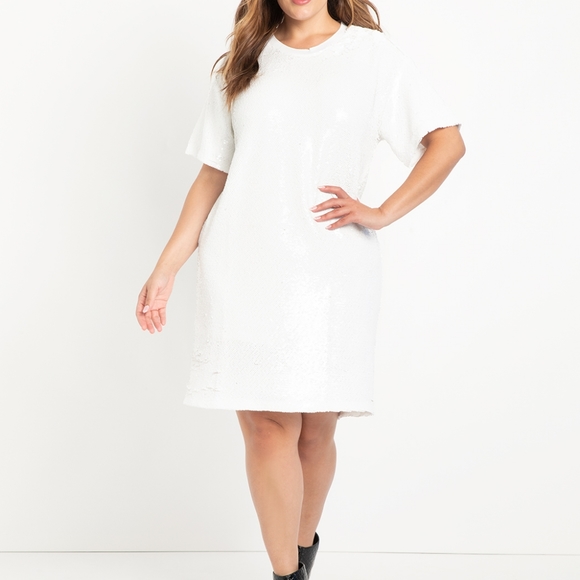 White Sequinn Dress Eloquii - Picture 2 of 6